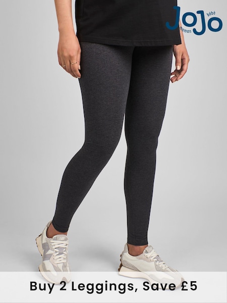 JoJo Maman Bébé Charcoal Grey Cotton Rich Maternity Leggings (C98760) | £22.50