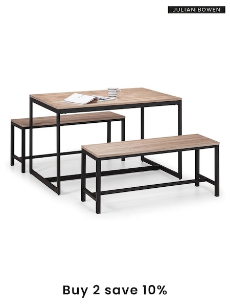 Julian Bowen Brown Tribeca 4 Seater Dining Bench Set (C99419) | £340