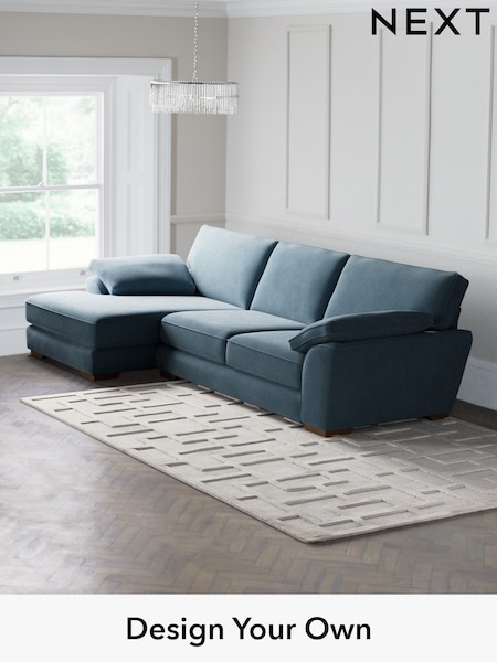Plush Velvet Easy Clean/Airforce Blue Stamford Grand Relaxed Sit (C99763) | £2,550