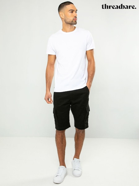Threadbare Black 100% Cotton Cargo Shorts (C99798) | £24