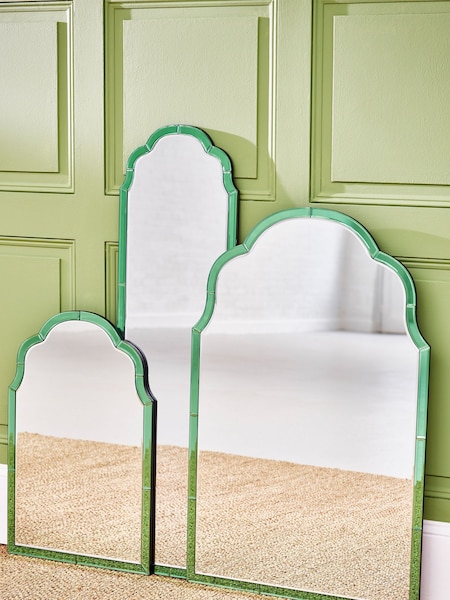 Oliver Bonas Green Aurora Glass Wall Mirror (C99843) | £125