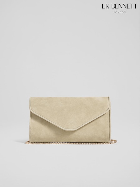 LK Bennett Natural Suede Clutch Bag (CW0515) | £179