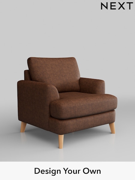 Monza Faux Leather Easy Clean/Chestnut Brown Parker (D00463) | £875