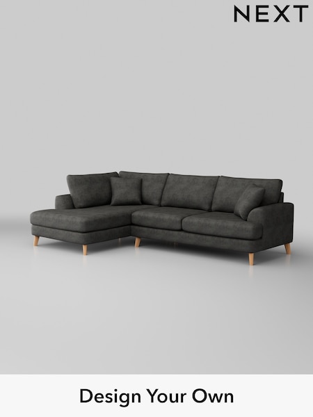 Monza Faux Leather Easy Clean/Dark Grey Parker (D00619) | £2,350