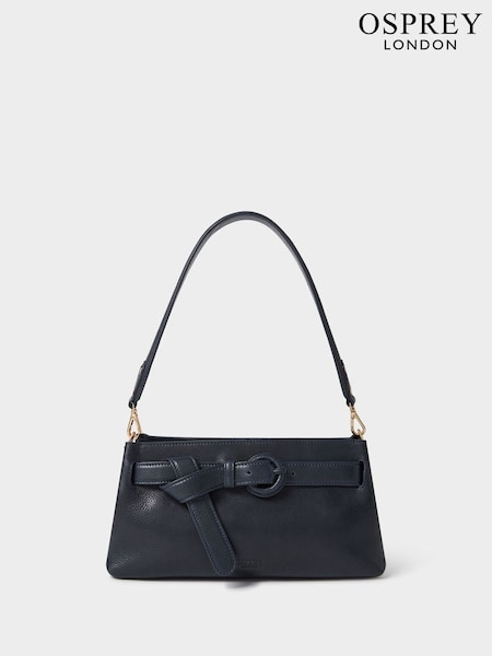 Blue - Osprey London The East West Belt Leather Shoulder Bag