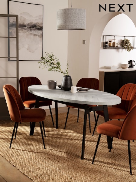 Grey Bronx Chevron Oak Effect 6 Seater Dining Table (D01451) | £290