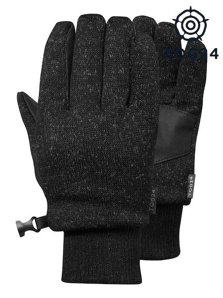 Tog 24 Black Storm Winter Knitlook Powerstretch Gloves (D02362) | £24