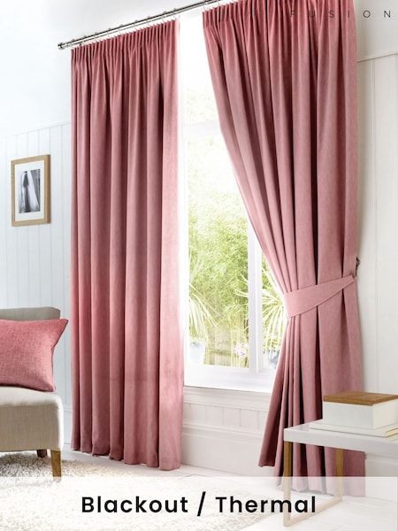 Fusion Blush Dijon Blackout & Thermal Insulated Curtains (D03046) | £22 - £65
