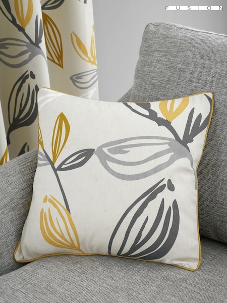Fusion Yellow 100% Cotton Ensley Square Cushion (D03059) | £16