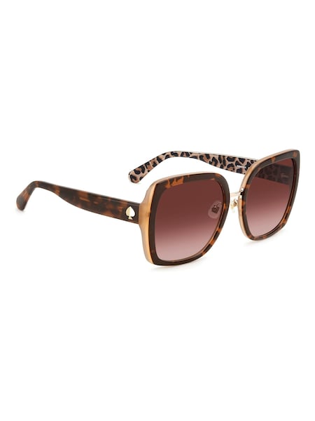 kate spade new york Oversized Kimber Square Tortoiseshell Brown Sunglasses (D03435) | £150