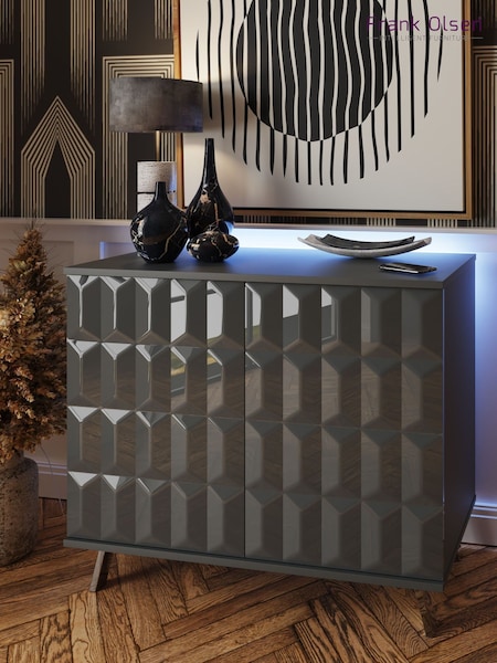 Frank Olsen Grey Elevate Smart LED Small Sideboard (D03945) | £370