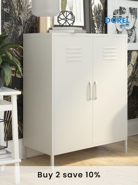 Dorel Home Taupe Europe Bradford 2 Door Metal Storage Cabinet (D04163) | £190