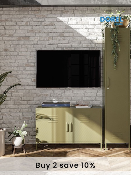 Dorel Home Olive Green Europe Bradford 2 Door Metal Accent Cabinet (D04164) | £170
