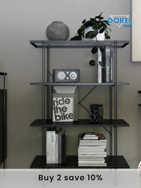 Dorel Home Black Oak Europe Wainwright 4 Shelf Bookcase (D04166) | £180