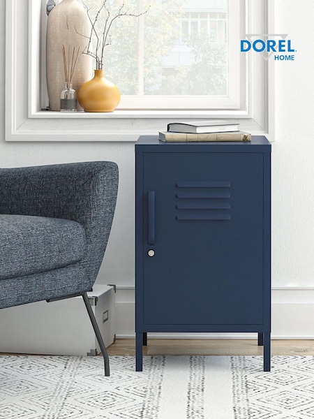 Dorel Home Navy Blue Europe Bradford Metal Locker End Table (D04183) | £95