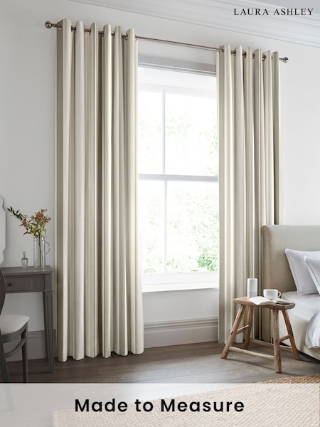 Laura Ashley Dove Grey Awning Stripe Made To Measure Curtains (D04312) | £100