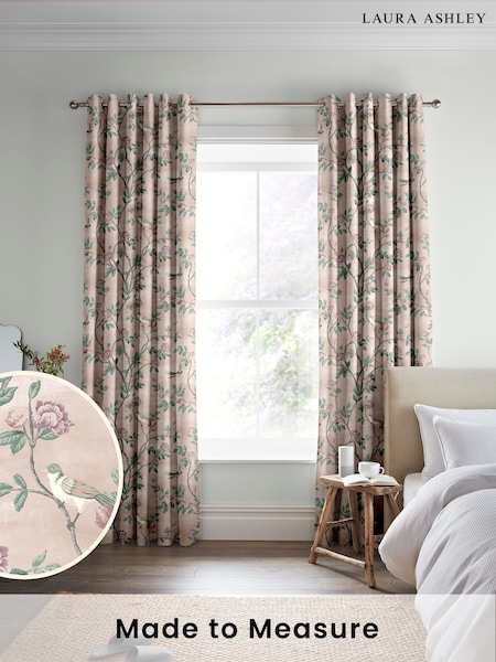Laura Ashley Blush Pink Eglantine Made To Measure Curtains (D04324) | £100