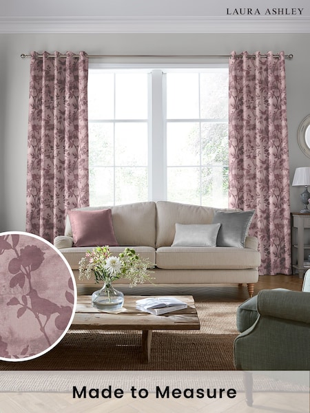 Laura Ashley Mulberry Purple Eglantine Made To Measure Curtains (D04327) | £100