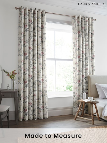 Laura Ashley White Sands Natural Eglantine Made To Measure Curtains (D04332) | £100