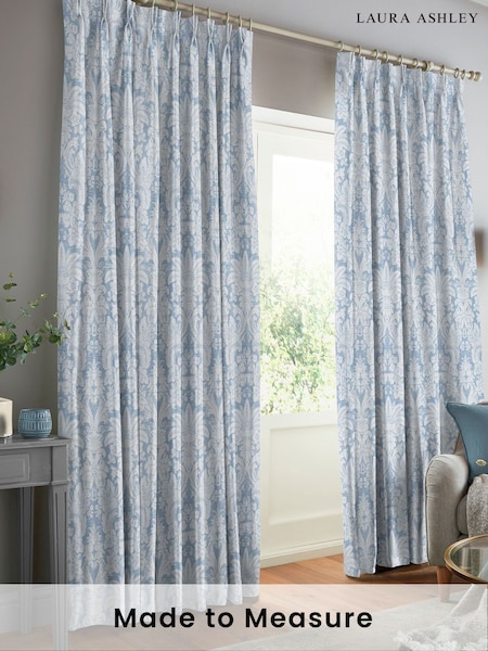 Laura Ashley Seaspray Blue Martigues Made To Measure Curtains (D04354) | £100