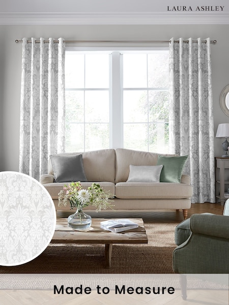 Laura Ashley Silver Martigues Made To Measure Curtains (D04355) | £100