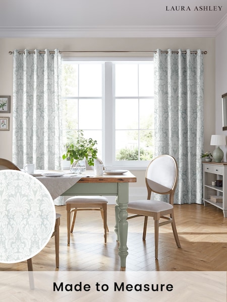 Laura Ashley Smoke Green Martigues Made To Measure Curtains (D04356) | £100