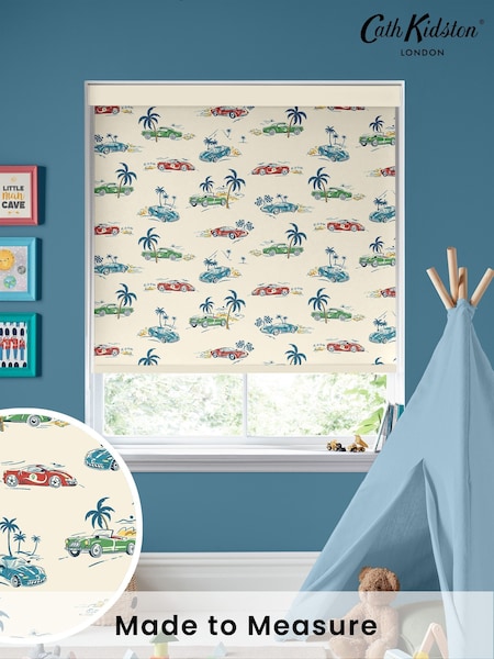 Cath Kidston Cream Kids Fast Cars Made to Measure Roller Blind (D04782) | £58
