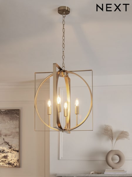 Brass Oxton 4 Light Chandelier Light (D04868) | £150