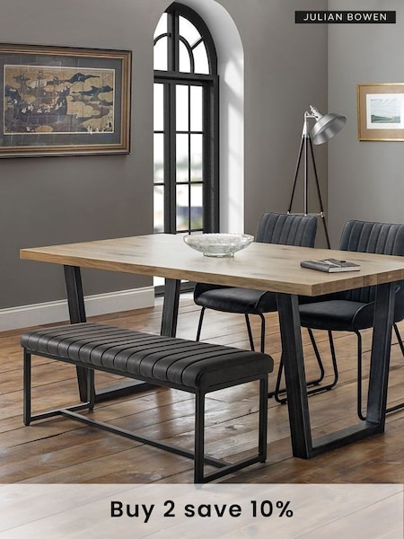 Julian Bowen Grey Soho Faux Leather Dining Bench (D06440) | £150