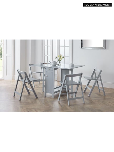 Julian Bowen Grey Savoy Compact 4 Seater Dining Set (D06441) | £370