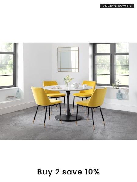 Julian Bowen White Holland Round 4 Seater Dining Table (D06453) | £300