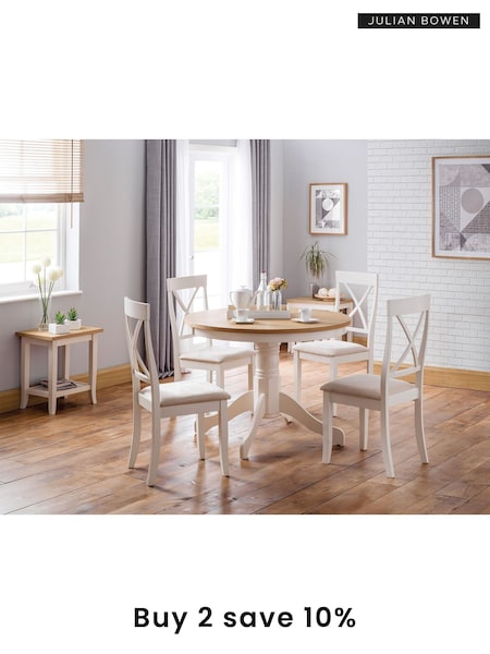 Julian Bowen Cream Davenport Round 4 Seater Dining Set (D06456) | £565