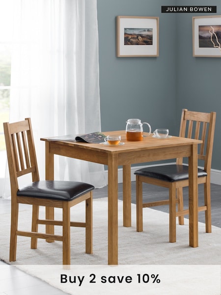 Julian Bowen Brown Coxmoor Solid Oak Compact 4 Seater Dining Table (D06459) | £180