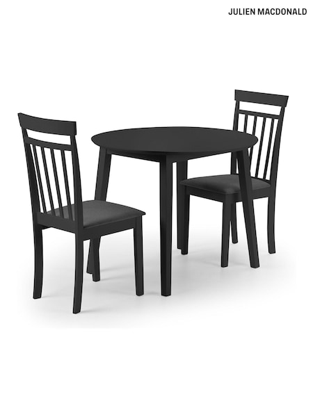 Julian Bowen Black Coast Double Drop Leaf Round 4 Seater Dining Set (D06461) | £230