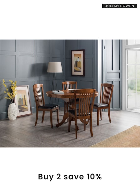 Julian Bowen Mahogany Brown Canterbury Extending 6 Seater Dining Set (D06464) | £670