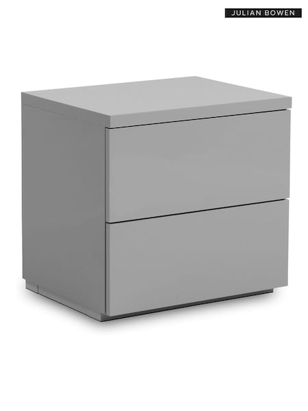 Julian Bowen Grey Monaco 2 Drawer Bedside Table (D06484) | £100