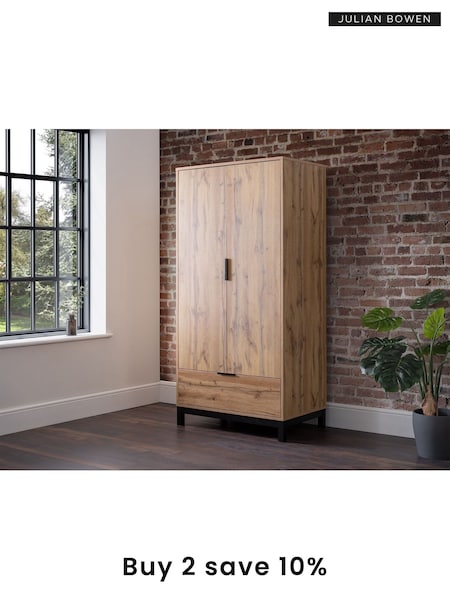 Julian Bowen Brown Bali Double 1 Drawer Wardrobe (D06486) | £475