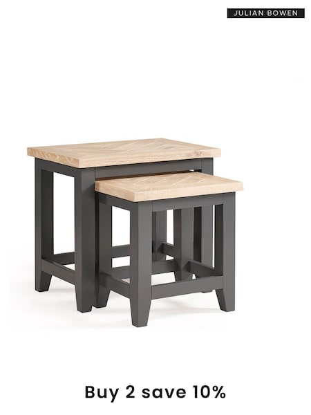 Julian Bowen Grey Bordeaux Nest of 2 Tables (D06492) | £165