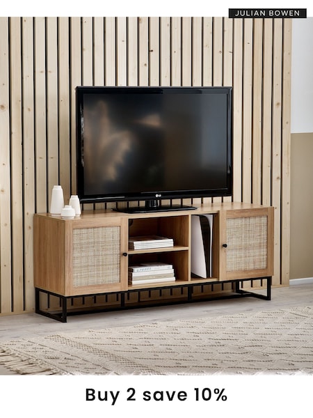 Julian Bowen Brown Padstow Rattan TV Stand (D06501) | £225