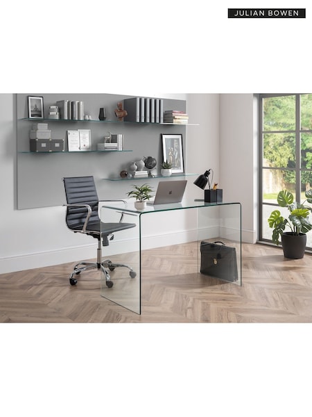 Julian Bowen Clear Amalfi Tempered Glass Desk (D06504) | £335