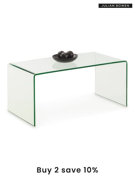 Julian Bowen Clear Amalfi Tempered Glass Coffee Table (D06505) | £260