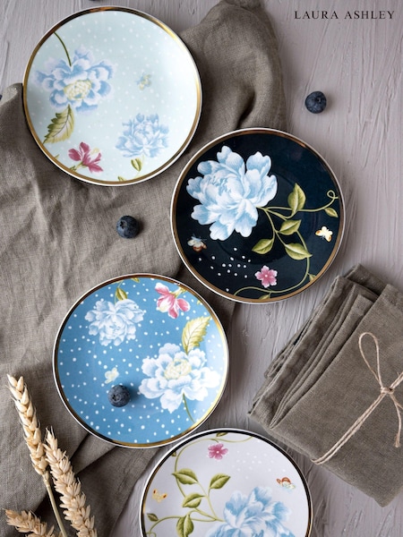 Laura Ashley Set of 4 Blue petit four plates Heritage Collectables (D06829) | £28