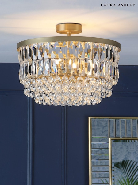 Laura Ashley Brass Rhosill 3 Light Ceiling Light (D07721) | £269