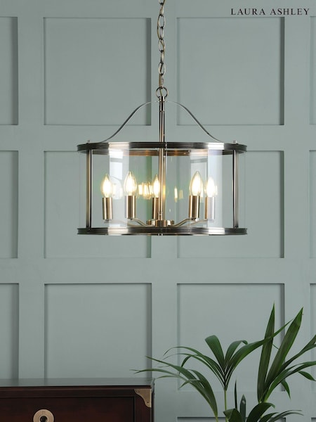 Laura Ashley Brass Harrington Pendant 5 Light Ceiling Light (D07723) | £325