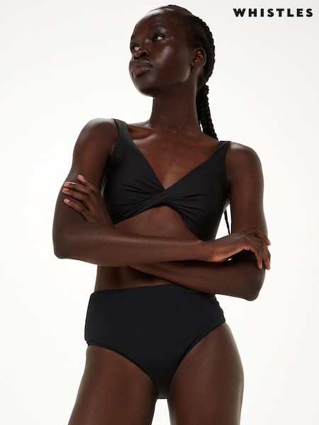 Whistles Black Twist Front Bikini Top (D07869) | £55
