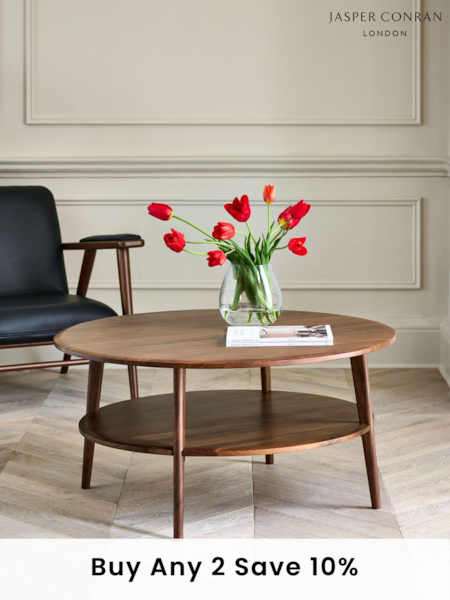 Jasper Conran London Brown Belgrave Walnut Round Coffee Table (D07937) | £599