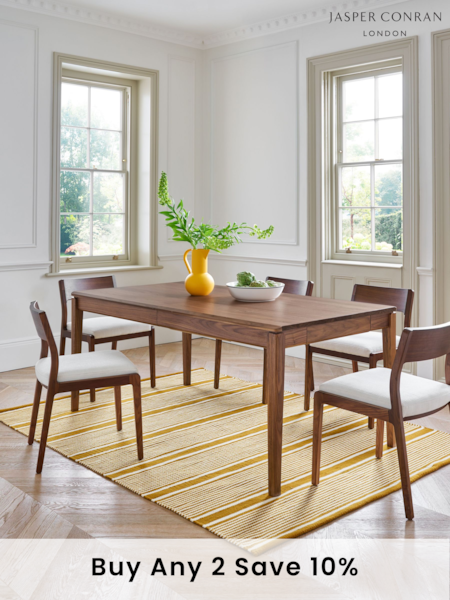 Jasper Conran London Brown Rectangular 6 to 8 Seater Belgrave Walnut Extending Dining Table (D07939) | £999