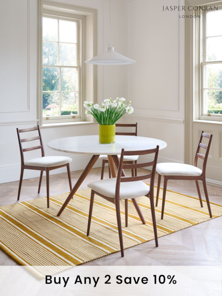 Jasper Conran London Brown Round 4 to 6 Seater Marble and Walnut Highbury Round Dining Table (D07997) | £1,059