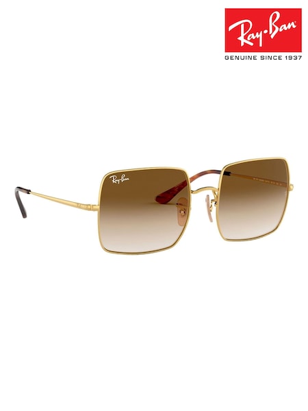 Ray-Ban Gold Square Sunglasses (D08131) | £164