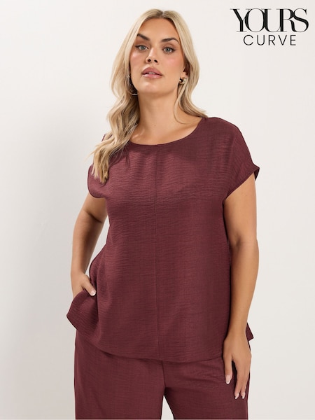 Red - Yours Curve Co-ord Seam Detail Top